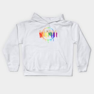 Cate Blanchett - Rainbow Pride Flag with Watercolour Kids Hoodie